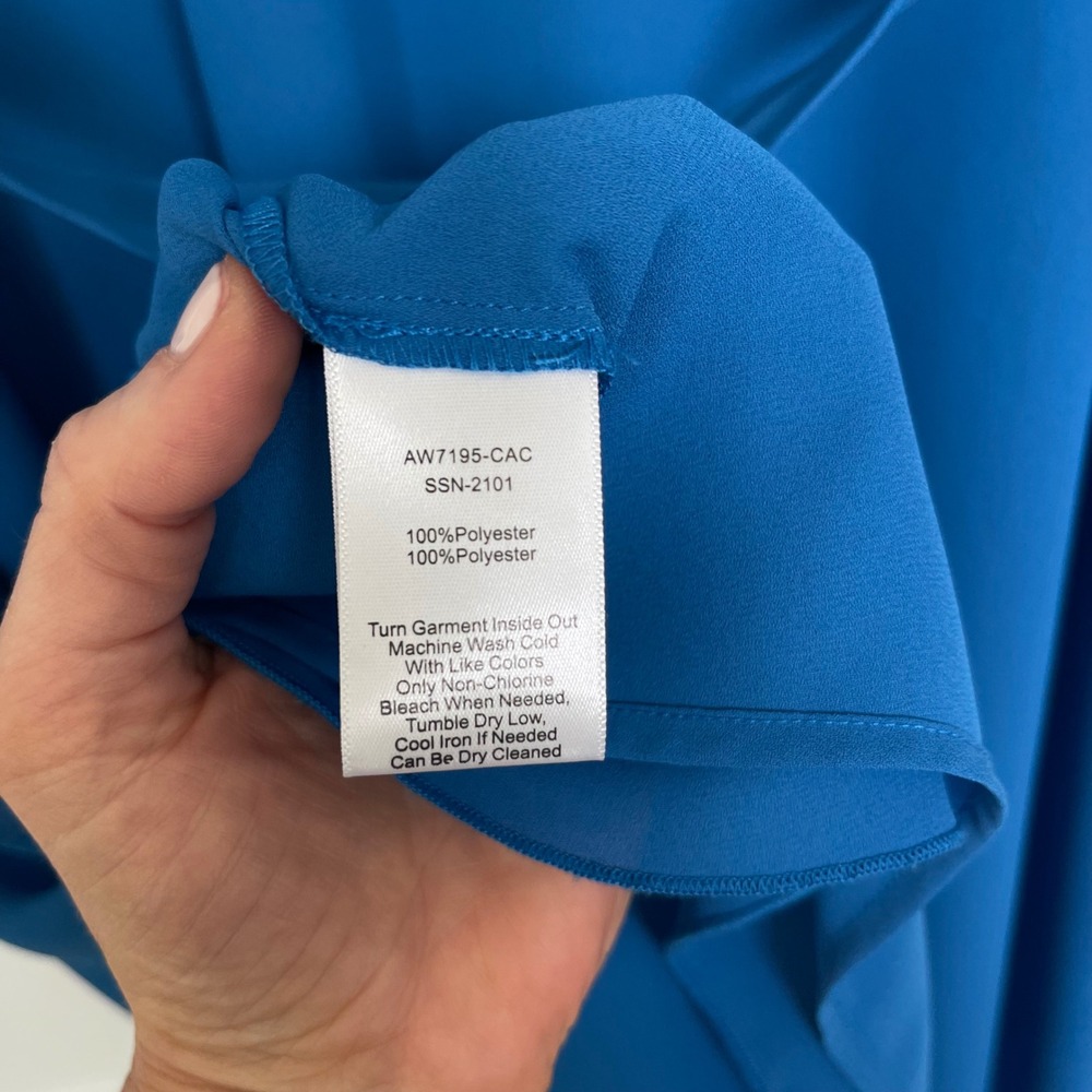 ATM Anthony Thomas Melillo Crepe Georgette Dress Cobalt Blue Small Relaxed Chic - Picture 14 of 14